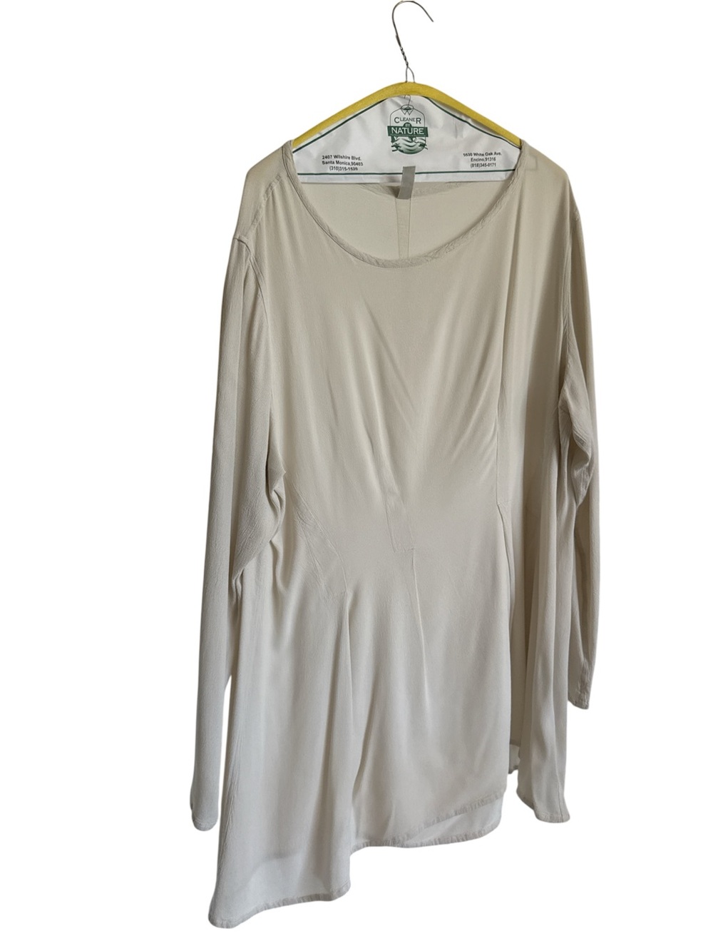 Light Cream Long-Sleeve Scoop Neck Tunic
